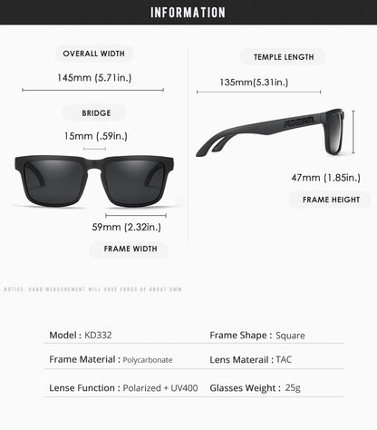 [GOLD] KDEAM Unisex Polarized Anti-Glare Outdoor Sunglasses with UV400 Protection