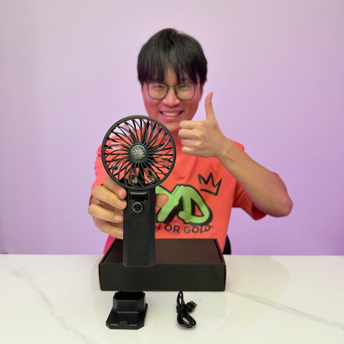 [GOLD] AERVOX HyperJet Brushless 100-Speed Handheld Fan