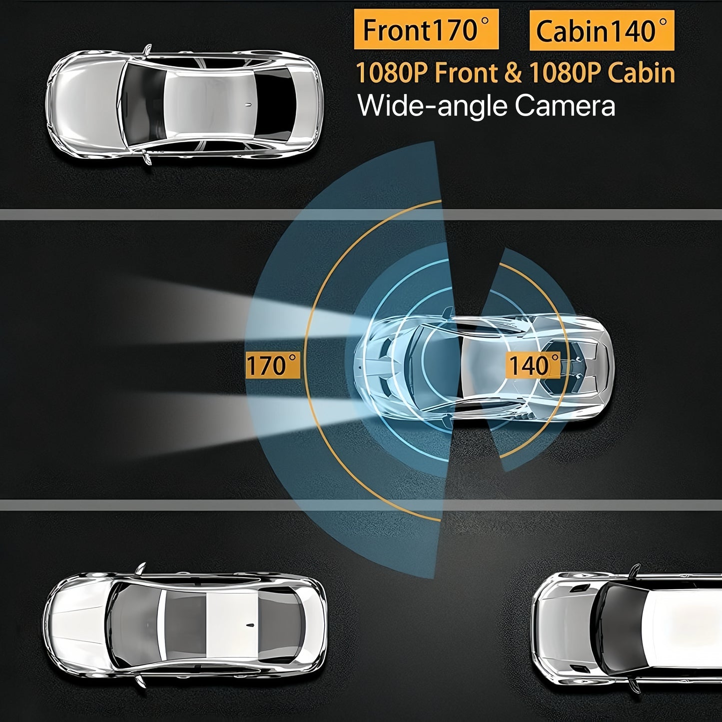 [GOLD] DualView Dash Cam 1080P