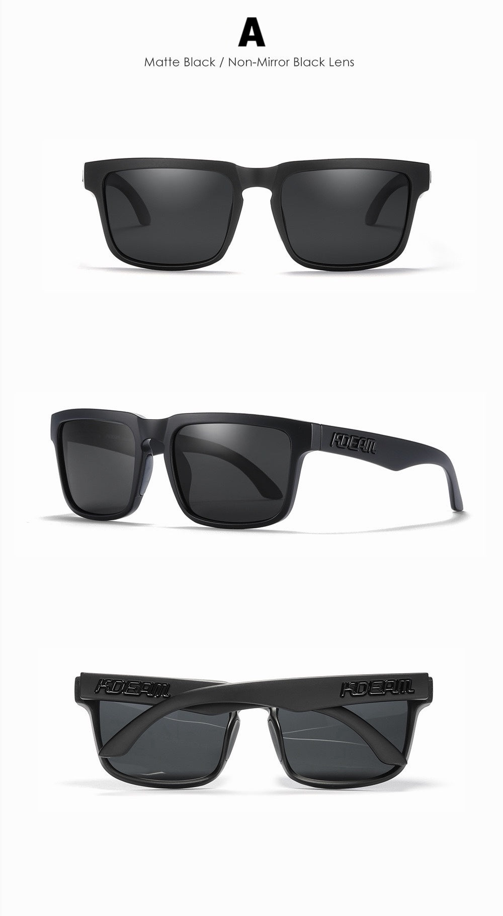 [GOLD] KDEAM Unisex Polarized Anti-Glare Outdoor Sunglasses with UV400 Protection