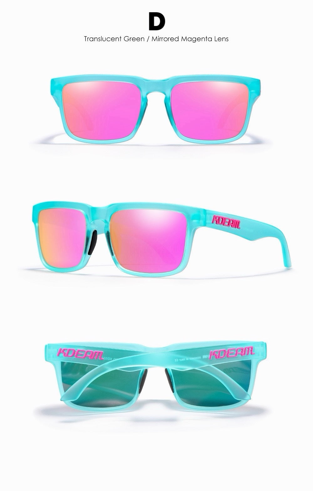 [GOLD] KDEAM Unisex Polarized Anti-Glare Outdoor Sunglasses with UV400 Protection