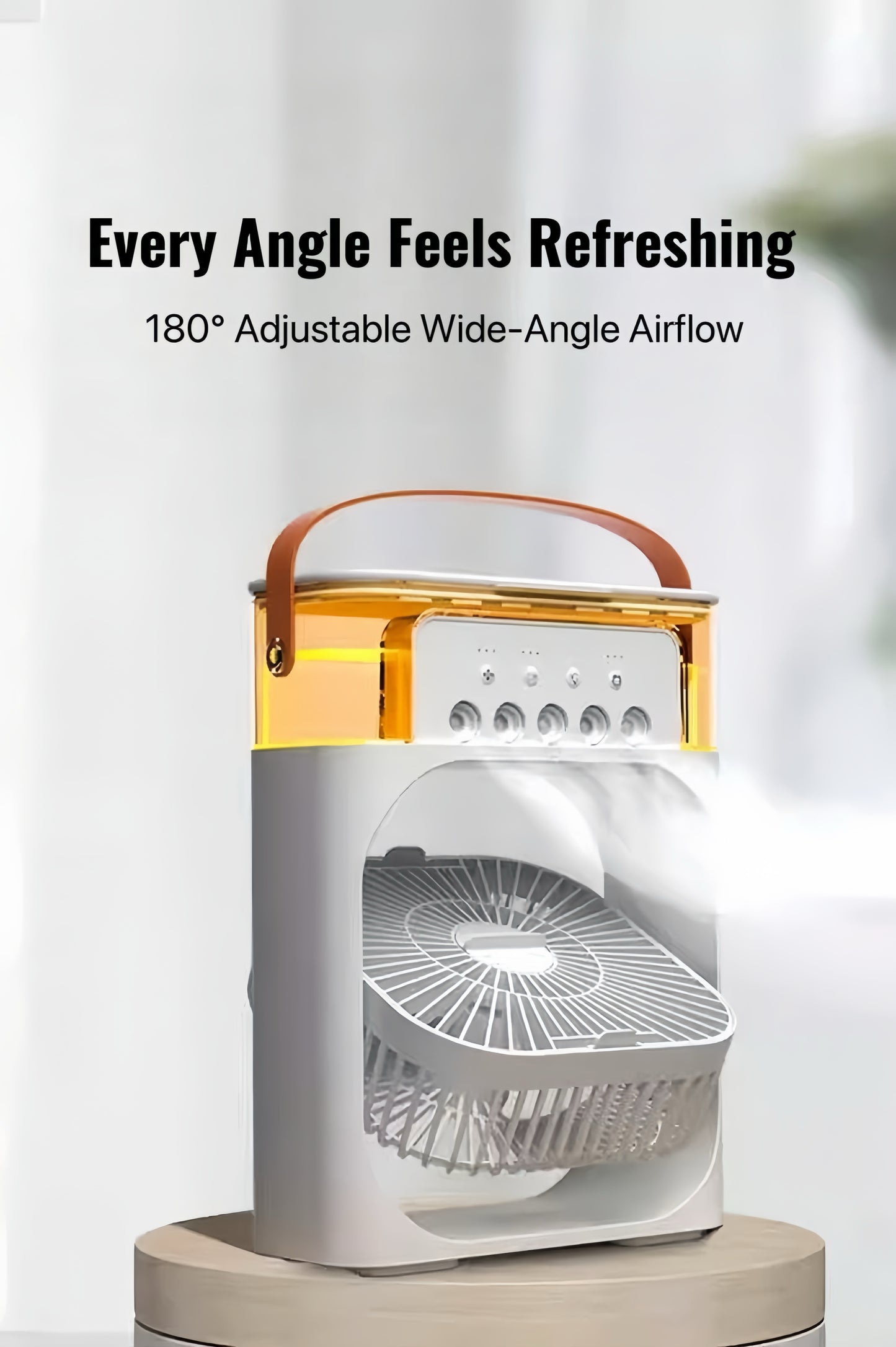 [GOLD] ChillBreeze Pro – Personal Cooling Fan with Adjustable Mist & Ambient Light