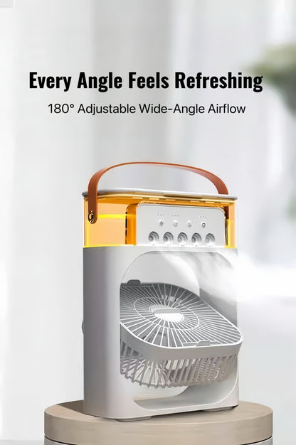 [GOLD] ChillBreeze Pro – Personal Cooling Fan with Adjustable Mist & Ambient Light