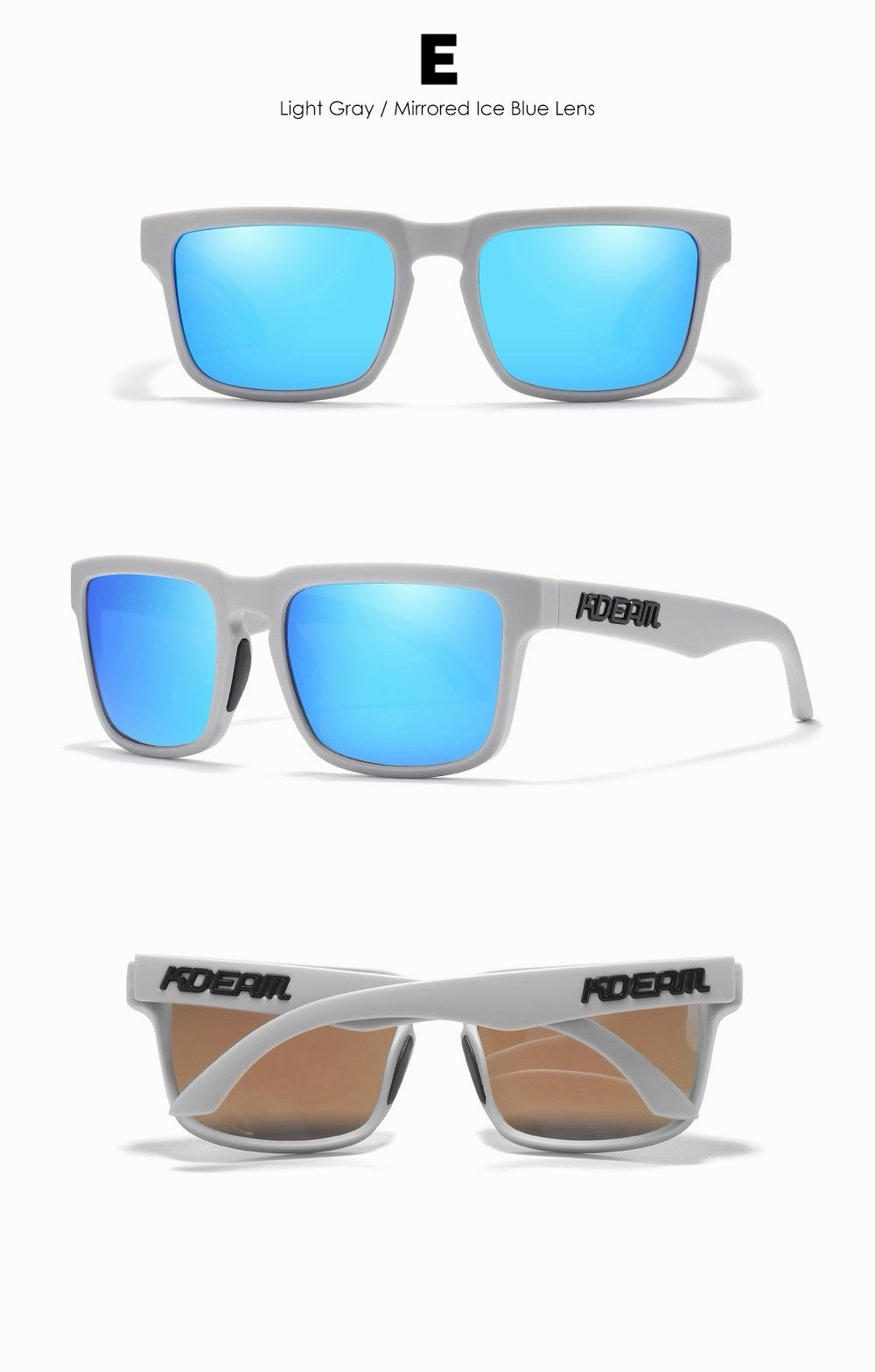 [GOLD] KDEAM Unisex Polarized Anti-Glare Outdoor Sunglasses with UV400 Protection