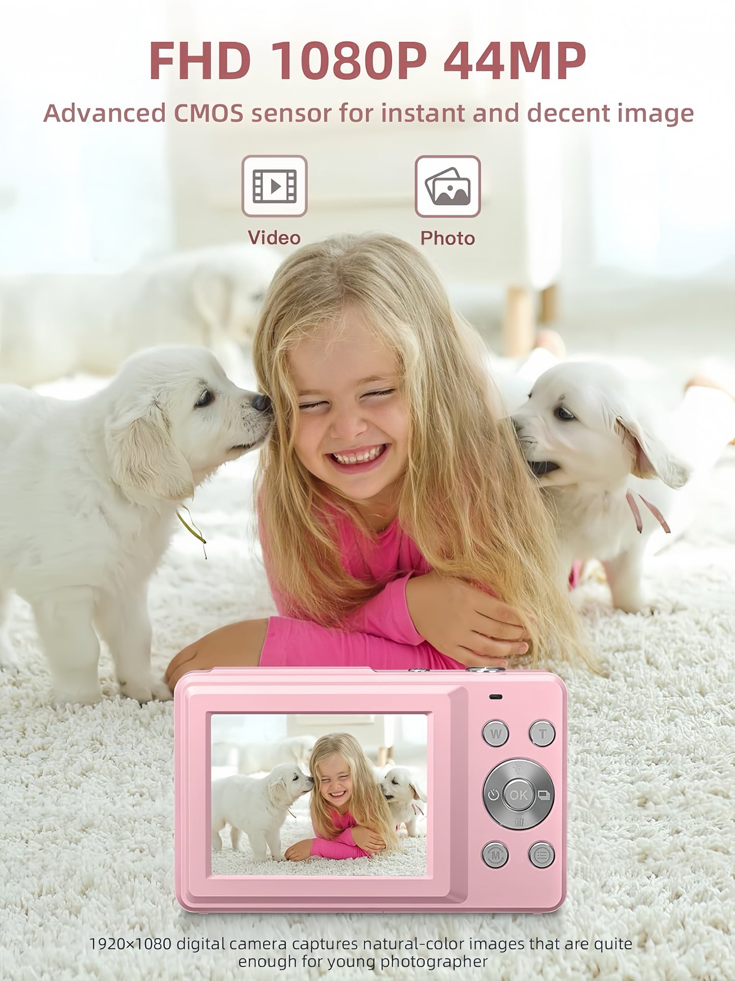 [GOLD] RetroSnap 44 Digital Camera for Kids and Adults