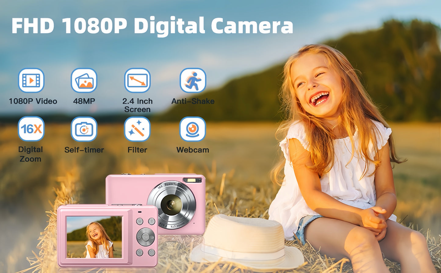 [GOLD] RetroSnap 44 Digital Camera for Kids and Adults