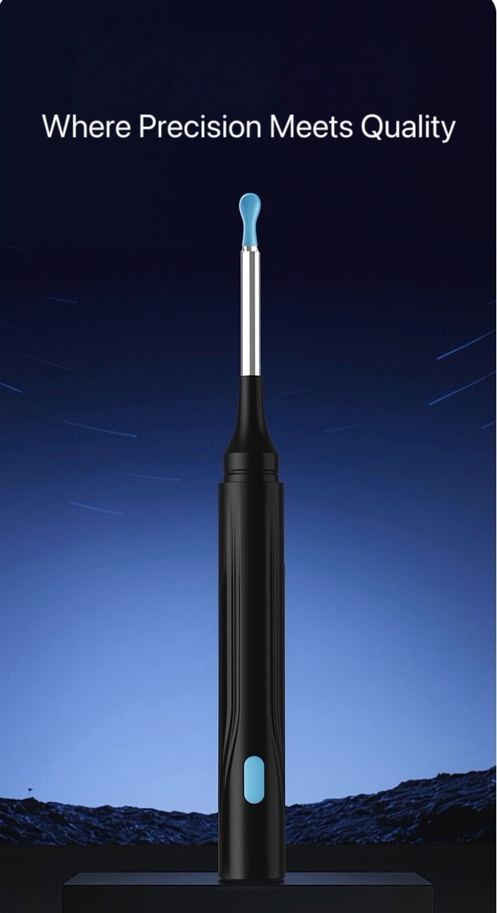 [GOLD] 10MP HD Ear Cleaner Kit with Precision Tweezers & Silicone Scoop