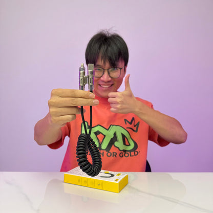 [GOLD #154-Ep.438] 4-in-1 240W Self-Coiling 6.6 ft Fast Charging & Data Cable