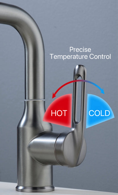 [GOLD] AeroSpa 4-Mode Stainless Steel Bathroom Faucet