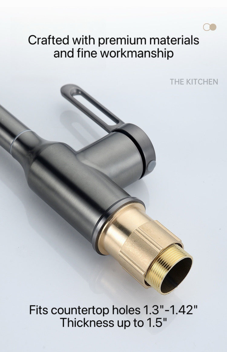 [GOLD] AeroSpa 4-Mode Stainless Steel Bathroom Faucet