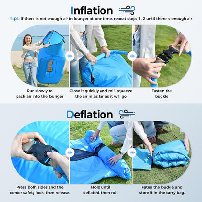 [GOLD] AeroLounge Go – Compact Pump-Free Inflatable Lounger
