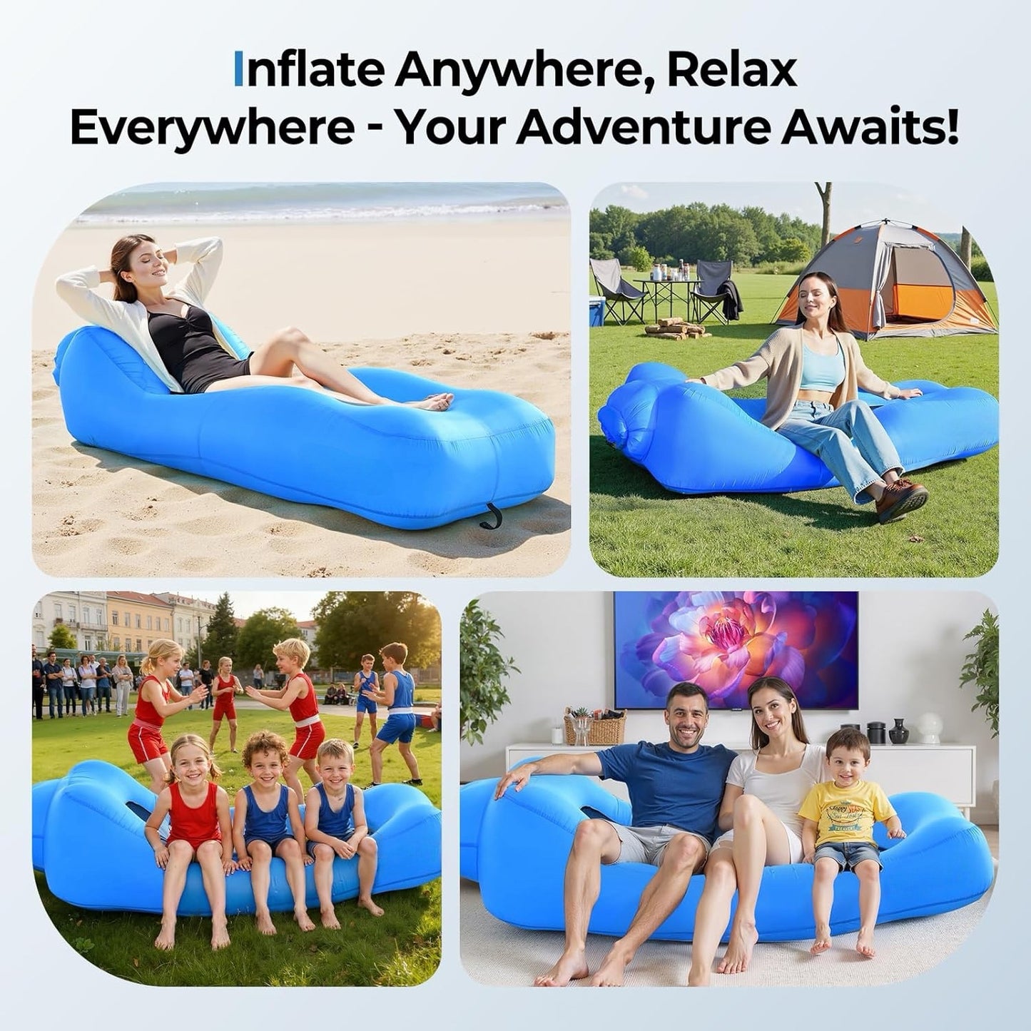 [GOLD] AeroLounge Go – Compact Pump-Free Inflatable Lounger