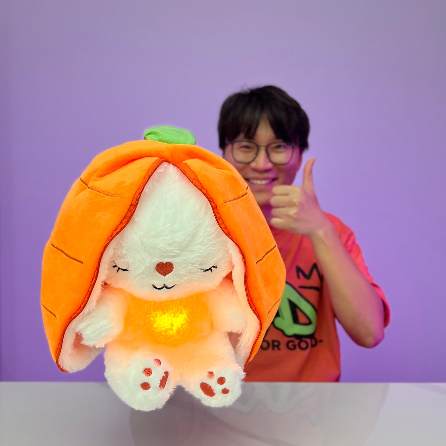 [GOLD] Breathing Buddies – 10 inch Plush Bunny Hidden in a Soft Fruit