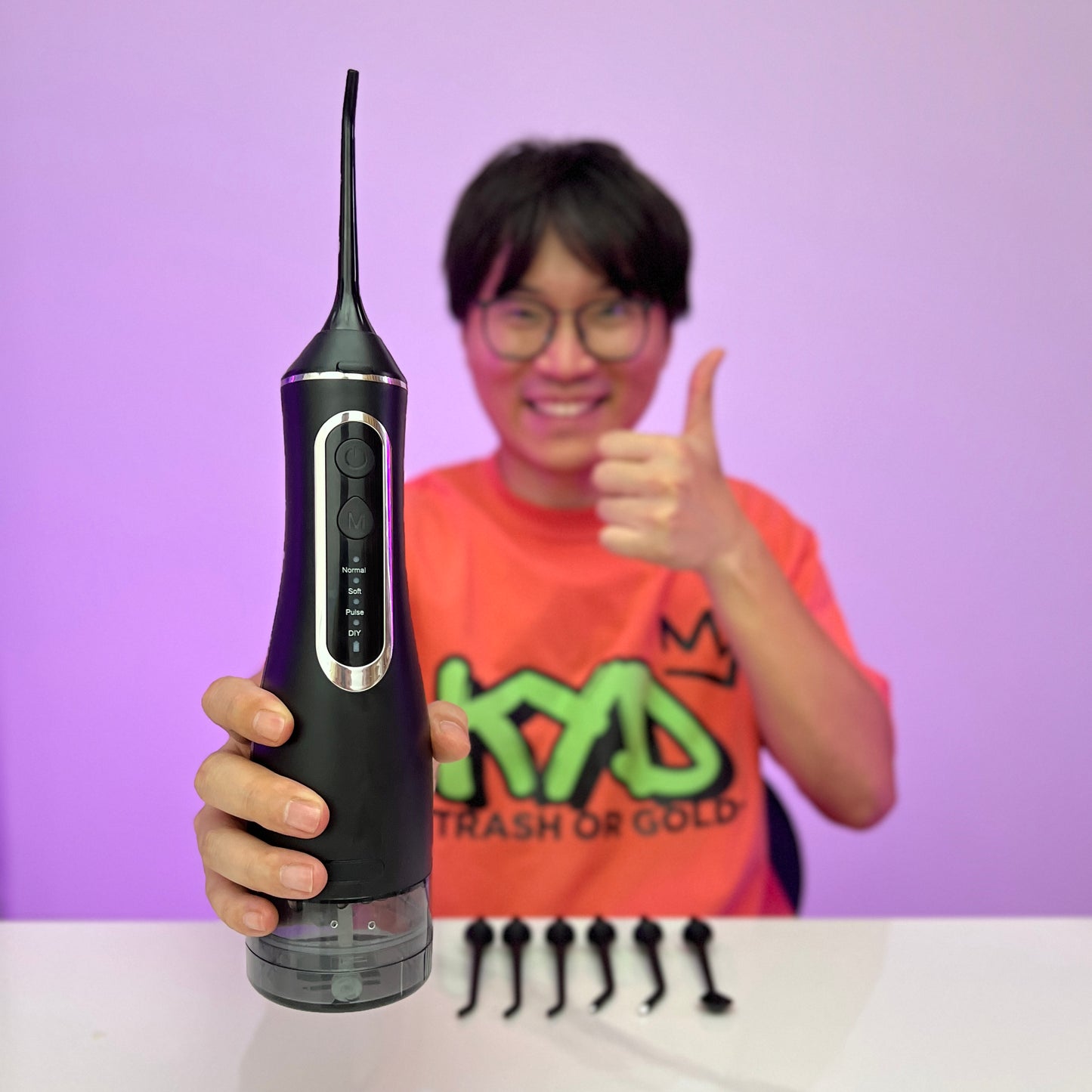 [GOLD] HydroPulse Pro – Portable Water Flosser with 4 Modes & 8 Tips