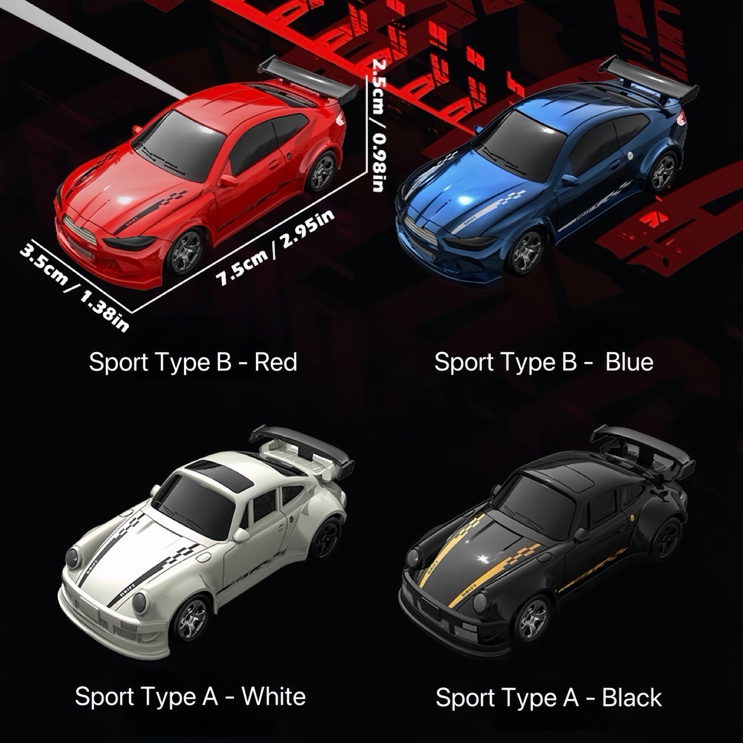 [GOLD] DeskDrift Mini – 1:64 Scale 4WD Proportional RC Drift Car