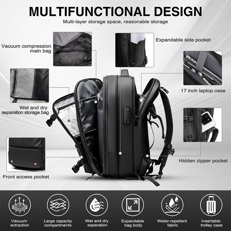 [GOLD] AirSeal Pro – Vacuum Compression Travel Backpack