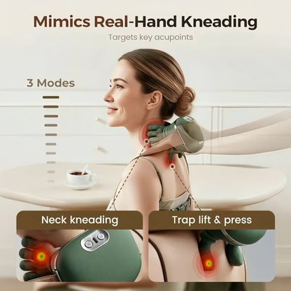 [GOLD] CerviFlex 4D Wireless Massager – Shiatsu Deep Tissue Relief with Heat