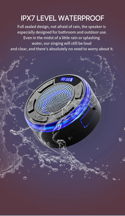 [GOLD] Aquro S3 Ultra – IPX7 Waterproof Shower Speaker with RGB Light & LED Display