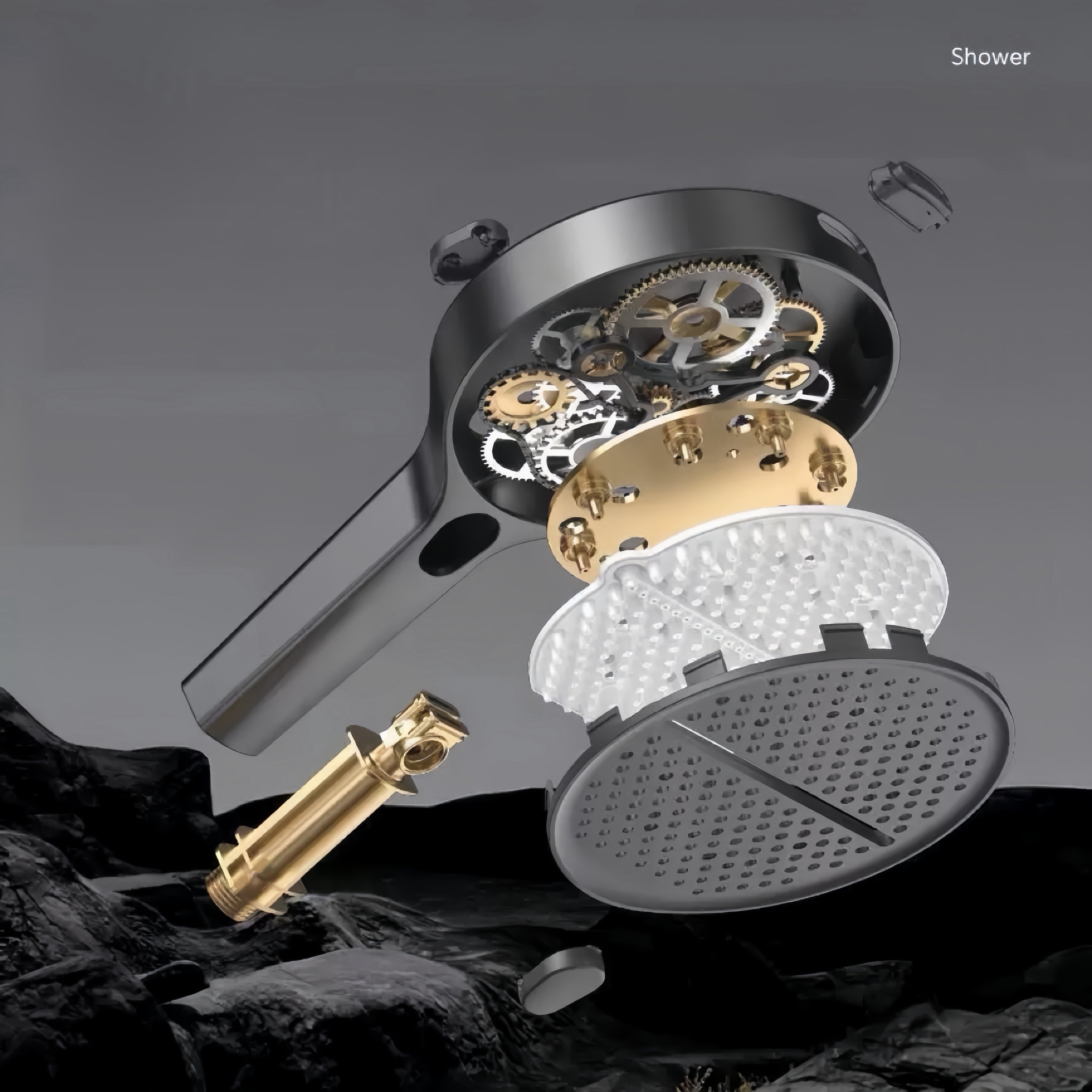 GOLD] VortexRain XL Wide-Coverage 4-Mode Handheld Shower Head