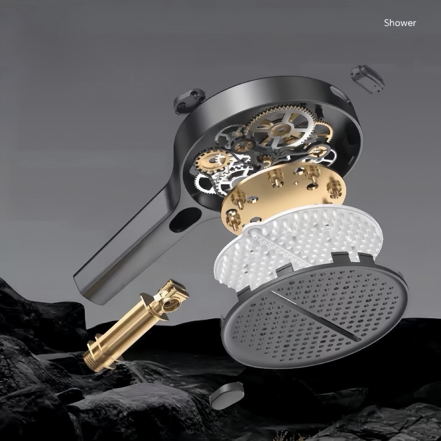 [GOLD] VortexRain XL Wide-Coverage 4-Mode Handheld Shower Head