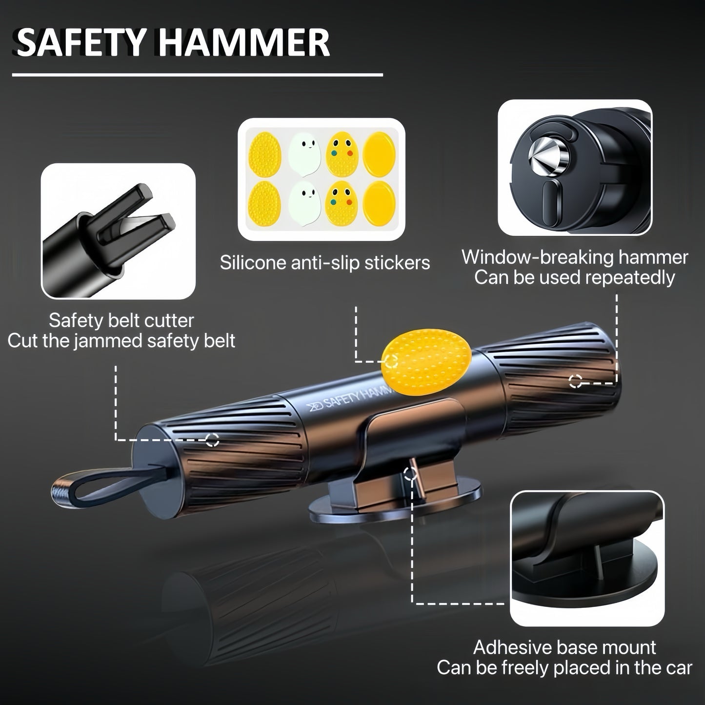 [GOLD] CrashEscape Mini – Emergency Window Breaker & Seatbelt Cutter