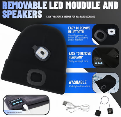 [GOLD] Smart Bluetooth Beanie with Headlamp