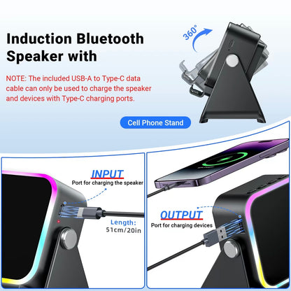 [GOLD] 5-in-1 Induction Phone Speaker Stand