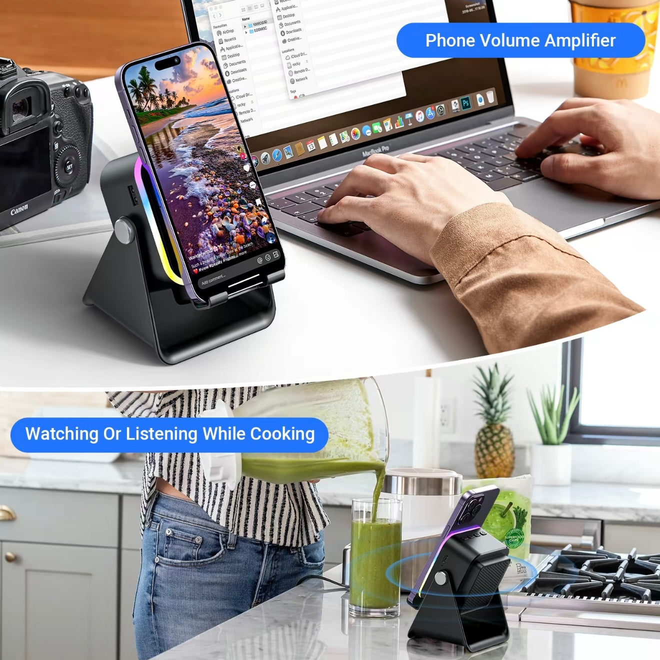 [GOLD] 5-in-1 Induction Phone Speaker Stand