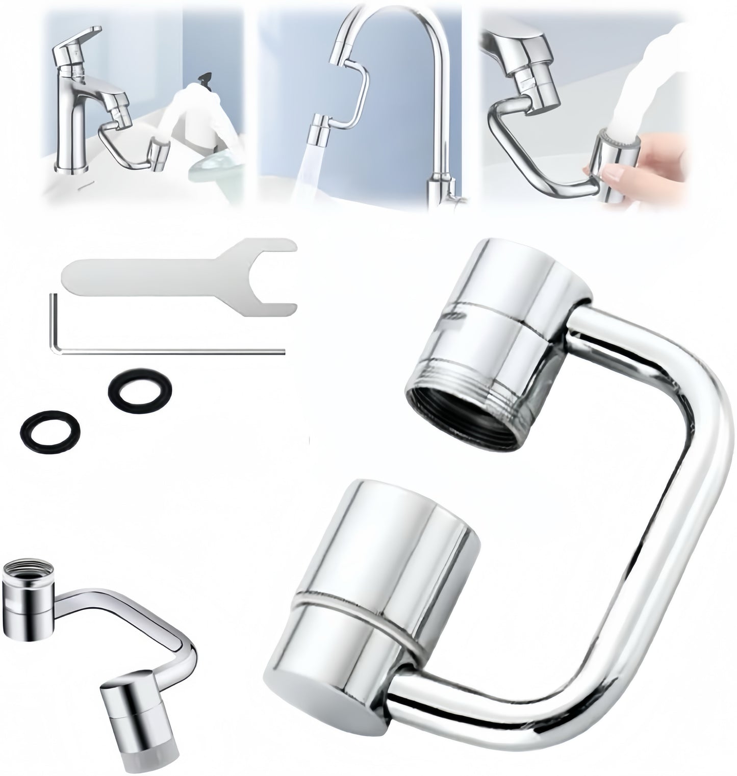 [GOLD] FlexiFlow 1080° Rotating Faucet Extender