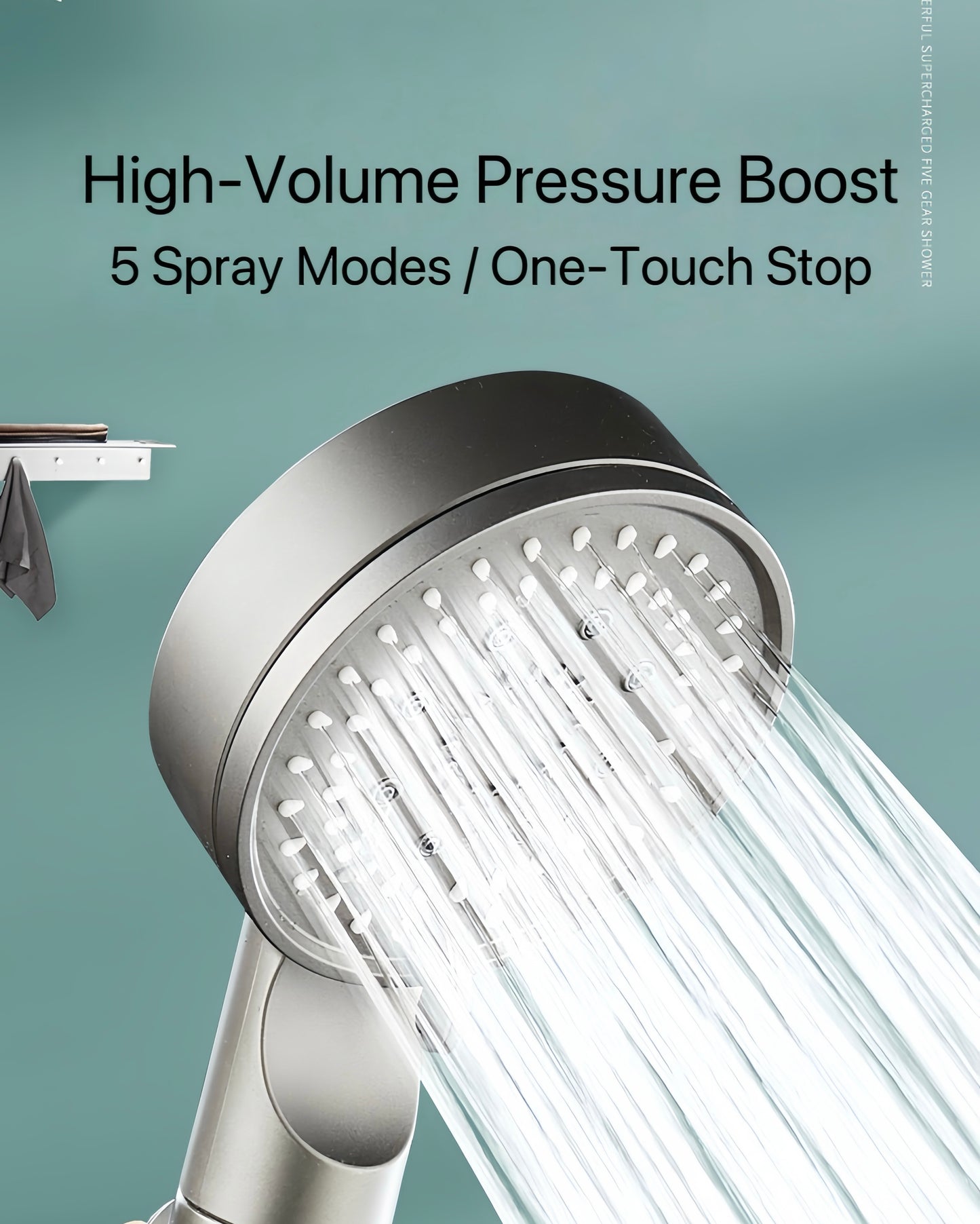 [GOLD] HydroBoost High Pressure 5-Mode Filtered Shower Head