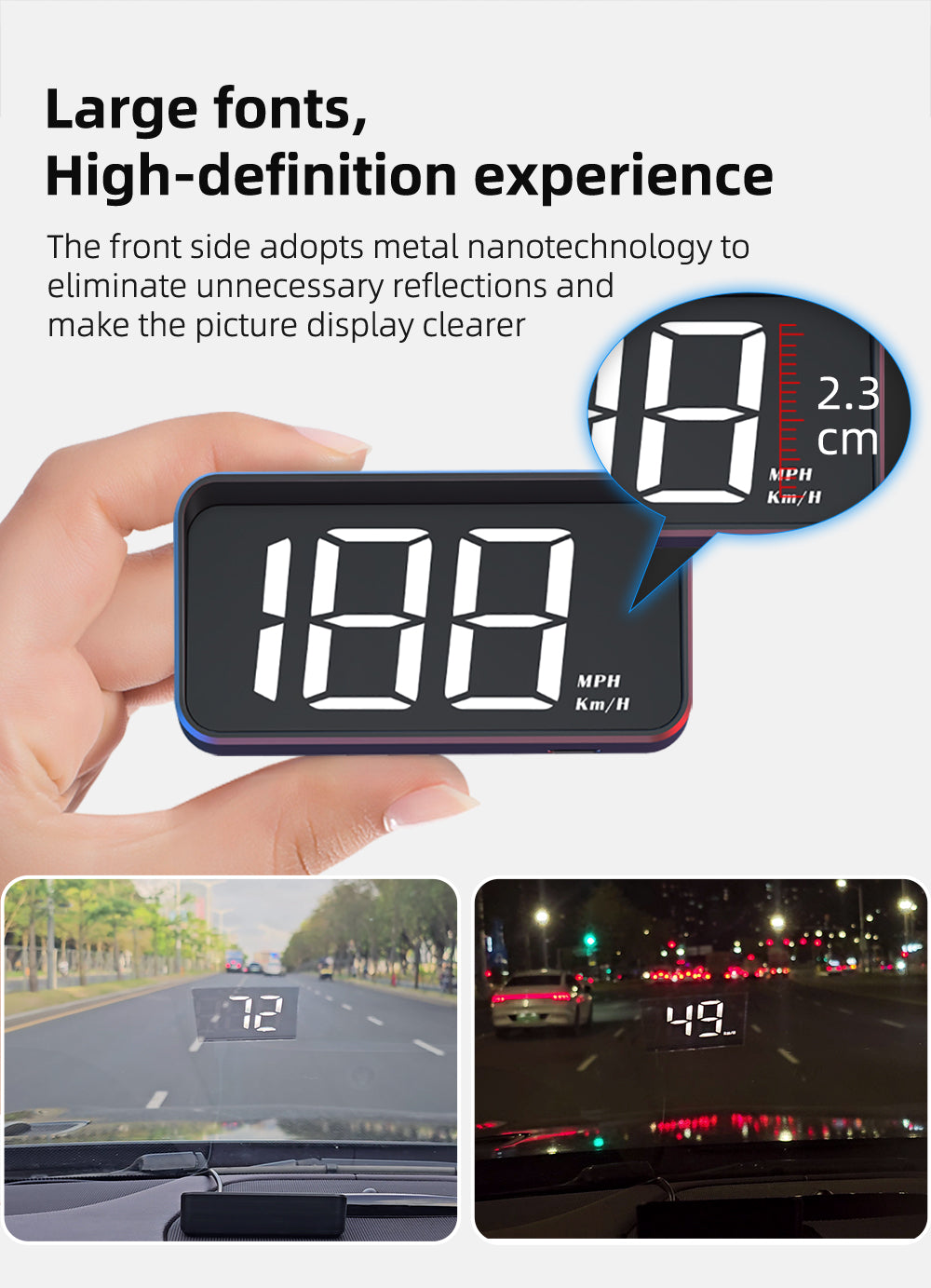 [GOLD] DriveSight GPS HUD Speedometer — Windshield Speed Projection Display