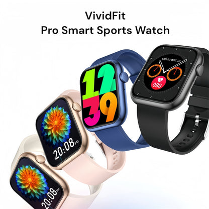 [GOLD] VividFit Pro Smart Sports Watch – Bluetooth Calling & All-Day Health Tracker