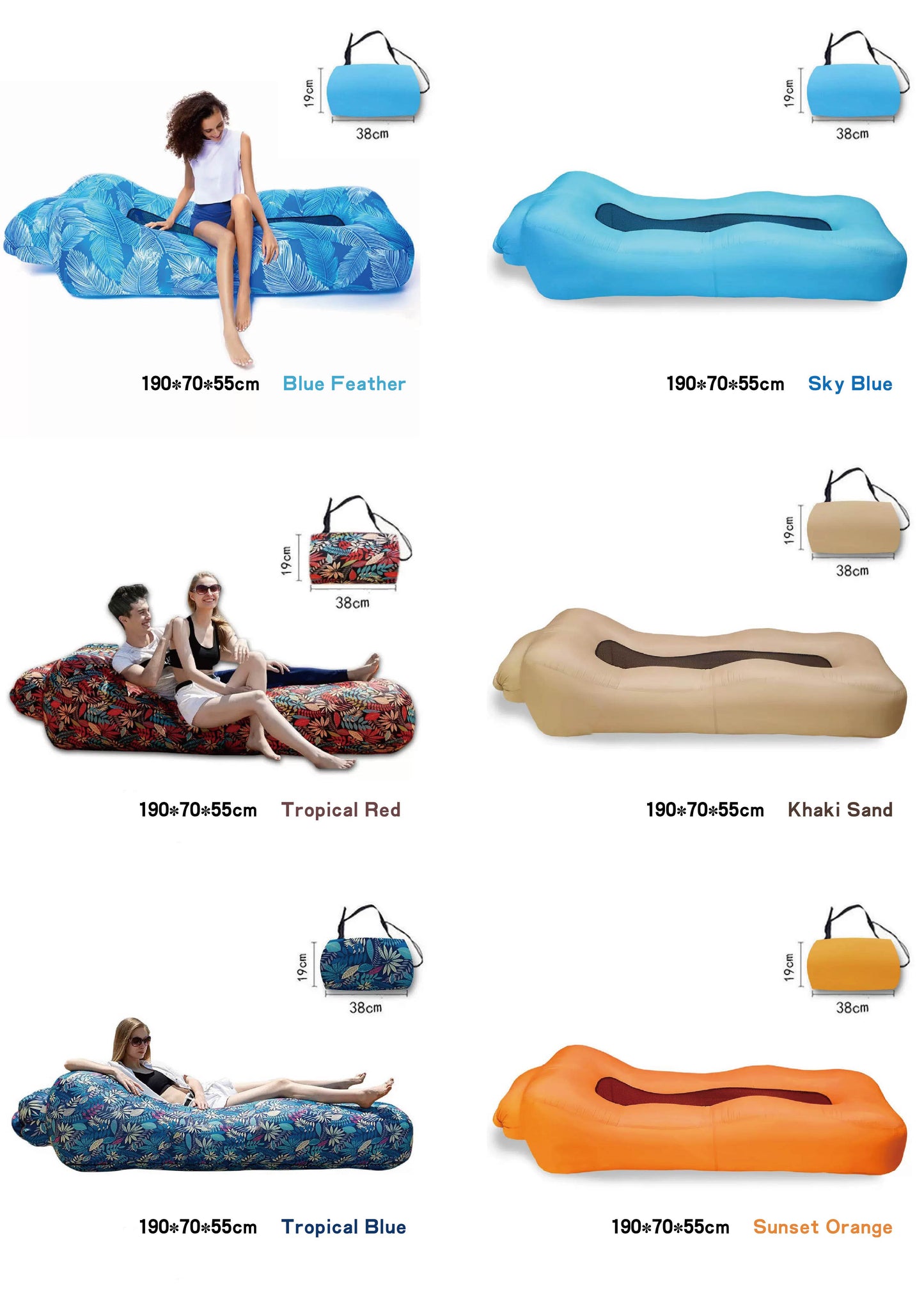 [GOLD] AeroLounge Go – Compact Pump-Free Inflatable Lounger