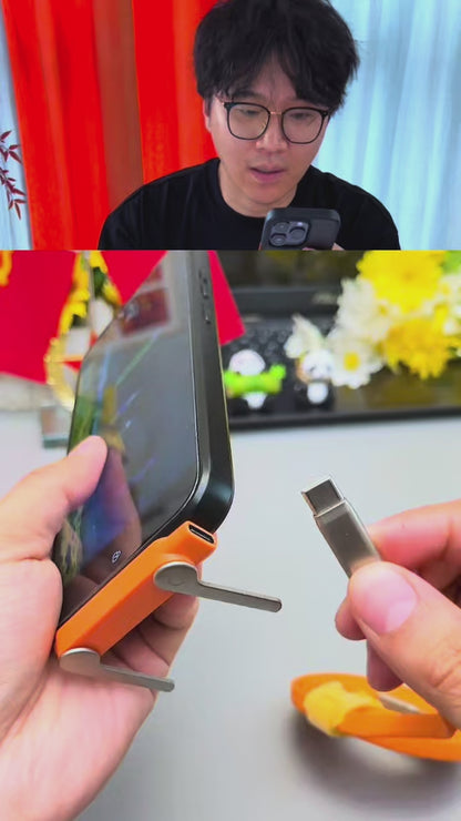 [GOLD #152-Ep.434] Basemo 2-in-1 240W Charging Cable with Hidden Phone Stand