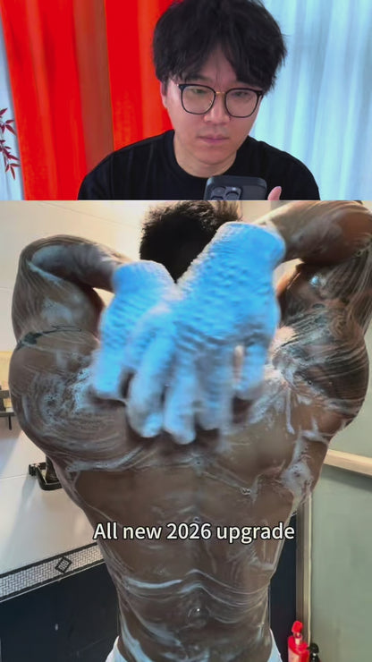 [GOLD] 2 paires de gants de bain exfoliants PureScrub texturés 3D à cinq doigts